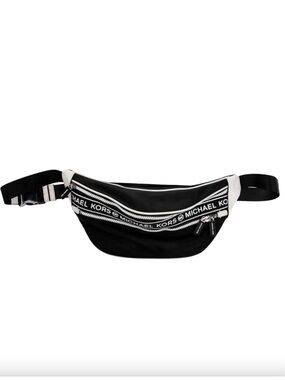 Michael Kors Black and White Logo Waist Bag